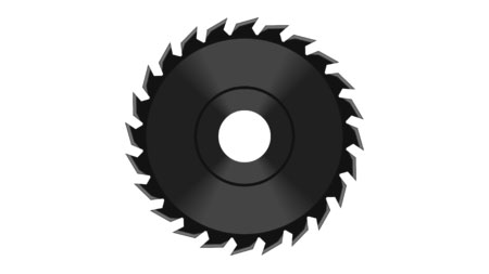 Circular saw blade with carbide teeth Picture of a circular saw blade with carbide teeth