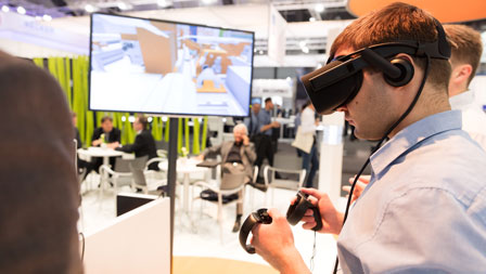 VR demonstration of the new slitting line Photo of the VR demonstration of the new slitting line