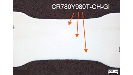 Three-sheet connection Photo of a three-sheet connection