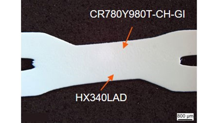 Two-sheet metal connection Photo of a two-sheet metal connection