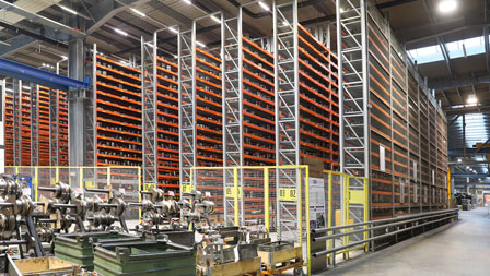 Photo of the warehouse of the Welser Profile GmbH