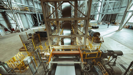 Photo of a part of the hot-dip galvanizing plant