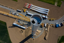 Aerial photo of the "Windpark Salzgitter" construction site