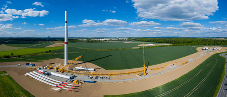 Panorama shot of the "Windpark Salzgitter" construction site