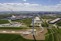Aerial photo of the "Windpark Salzgitter" construction site