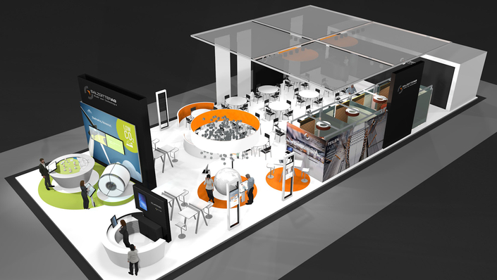 Booth planning Blechexpo 2021 3D rendering of the booth planning of Blechexpo 2021