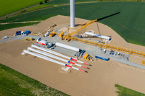 Photo of the Rotor blades from the "Windpark Salzgitter" construction site